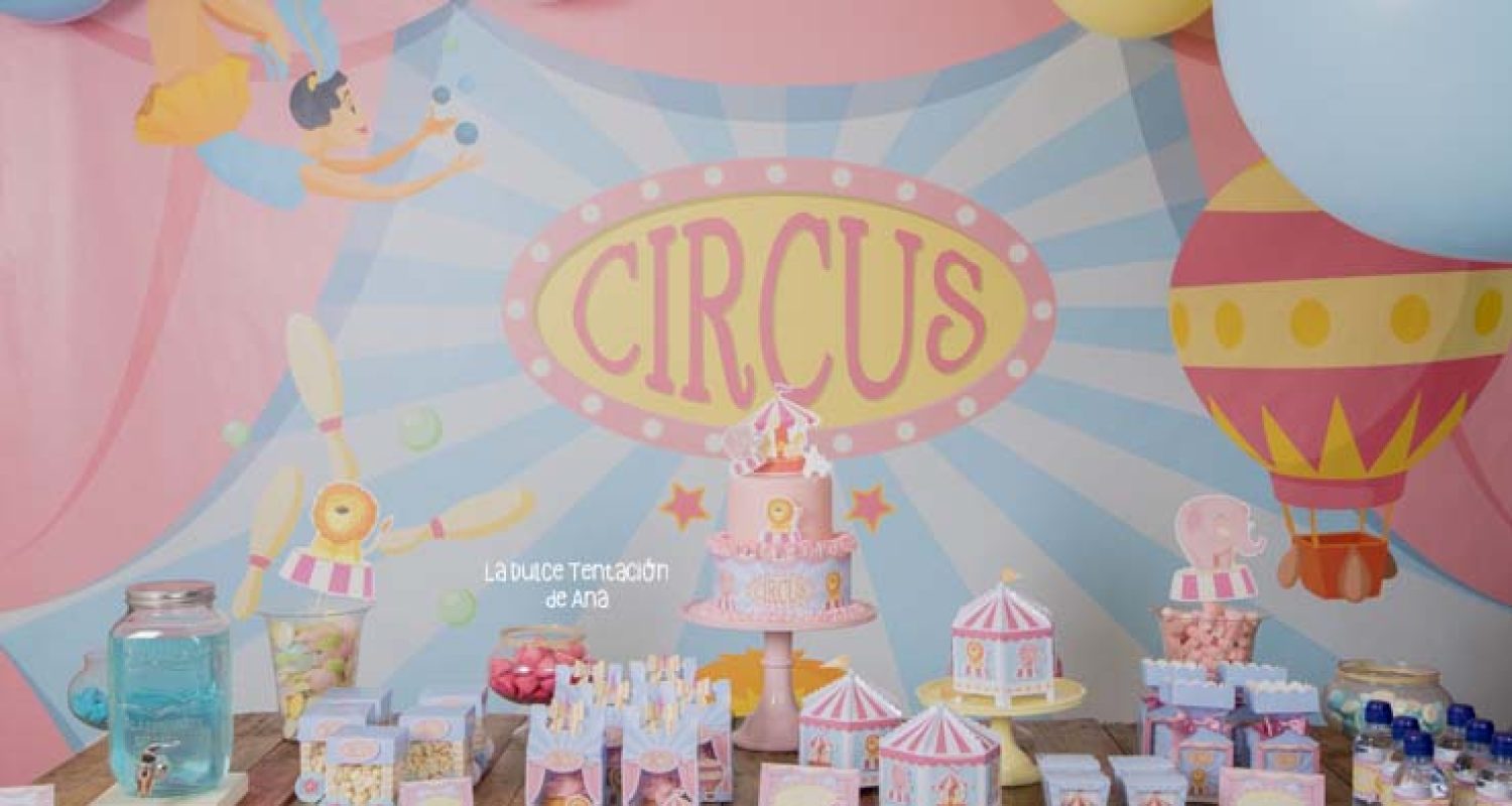 Gran montaje decoración de fiestas temática circo